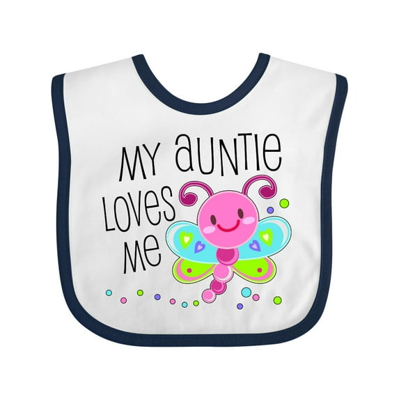 Inktastic My Auntie Loves Me- Cute Dragonfly Boys or Girls Baby Bib