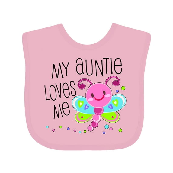 Inktastic My Auntie Loves Me- Cute Dragonfly Boys or Girls Baby Bib