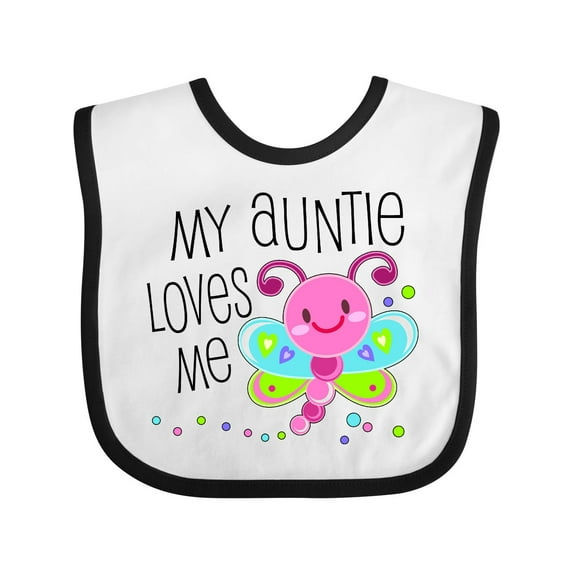 Inktastic My Auntie Loves Me- Cute Dragonfly Boys or Girls Baby Bib