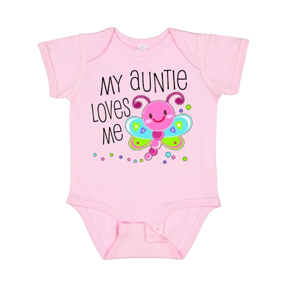 Inktastic My Auntie Loves Me- Cute Dragonfly Boys or Girls Baby Bodysuit