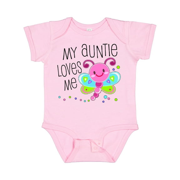 Inktastic My Auntie Loves Me- Cute Dragonfly Boys or Girls Baby Bodysuit