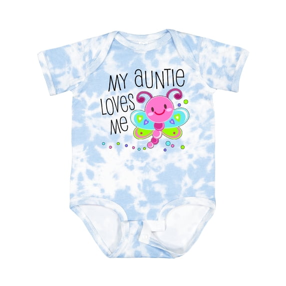 Inktastic My Auntie Loves Me- Cute Dragonfly Boys or Girls Baby Bodysuit
