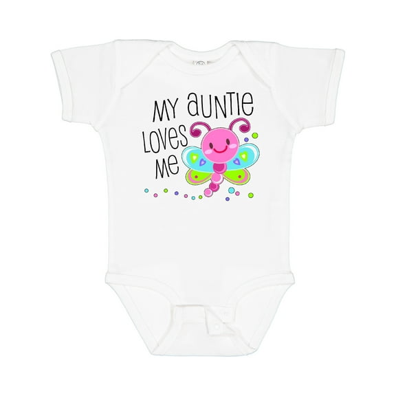 Inktastic My Auntie Loves Me- Cute Dragonfly Boys or Girls Baby Bodysuit