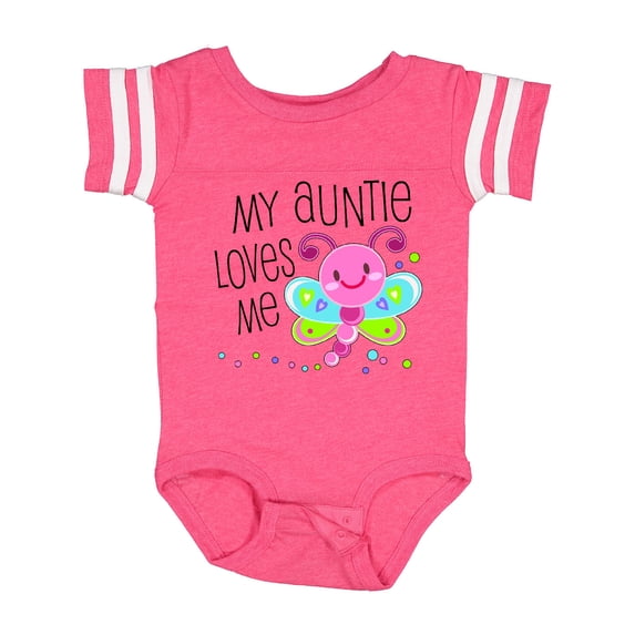 Inktastic My Auntie Loves Me- Cute Dragonfly Boys or Girls Baby Bodysuit