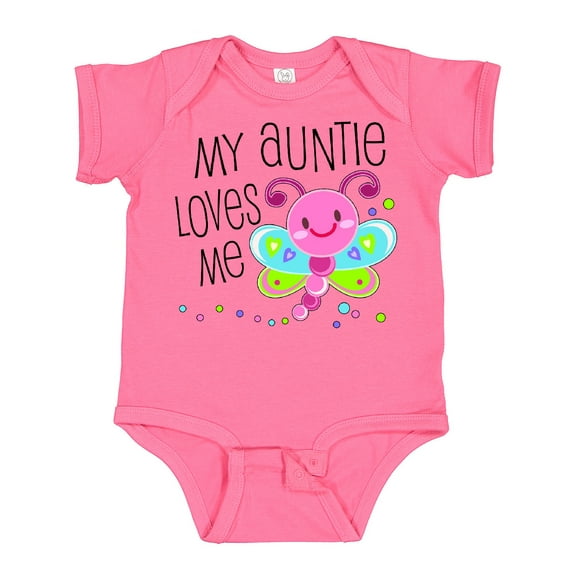 Inktastic My Auntie Loves Me- Cute Dragonfly Boys or Girls Baby Bodysuit