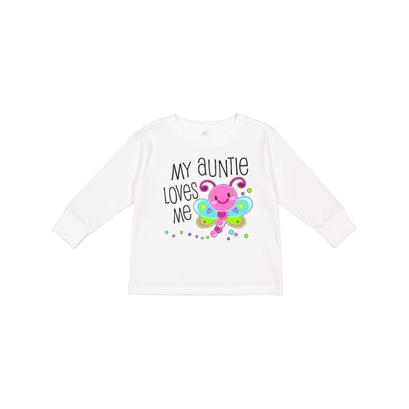 Inktastic My Auntie Loves Me- Cute Dragonfly Boys or Girls Long Sleeve Toddler T-Shirt