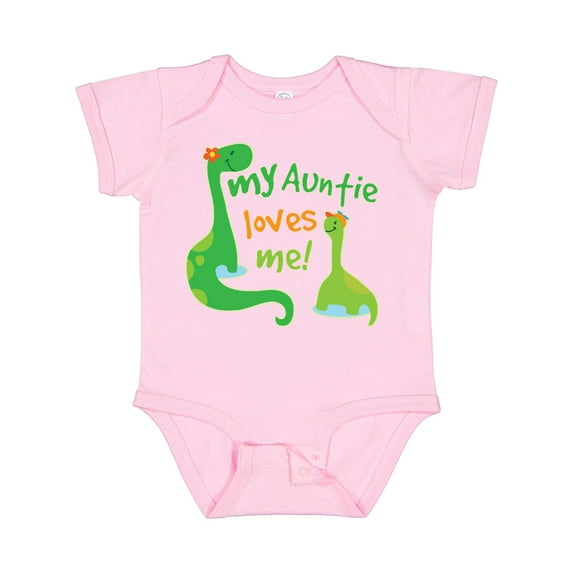 Inktastic My Auntie Loves Me Dinosaur Boys Baby Bodysuit