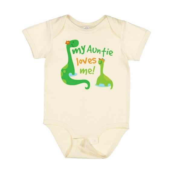 Inktastic My Auntie Loves Me Dinosaur Boys Baby Bodysuit
