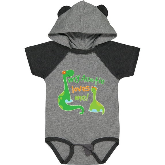 Inktastic My Auntie Loves Me Dinosaur Boys Baby Bodysuit