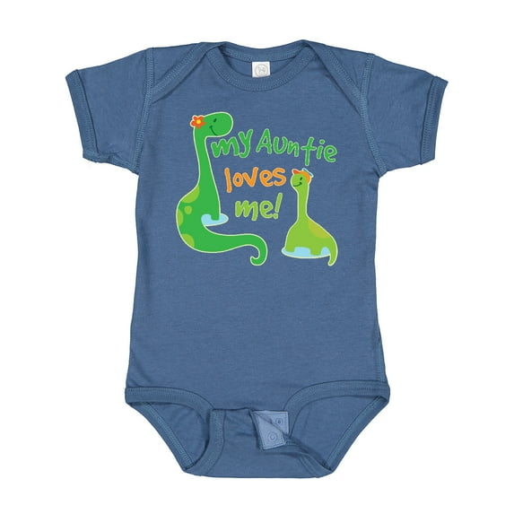 Inktastic My Auntie Loves Me Dinosaur Boys Baby Bodysuit