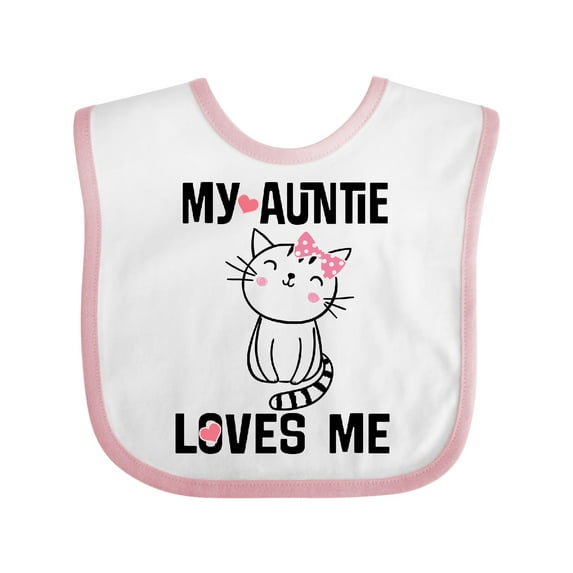 Inktastic My Auntie Loves Me Girls Baby Bib