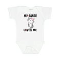 thumbnail image 1 of Inktastic My Auntie Loves Me Girls Baby Bodysuit, 1 of 5