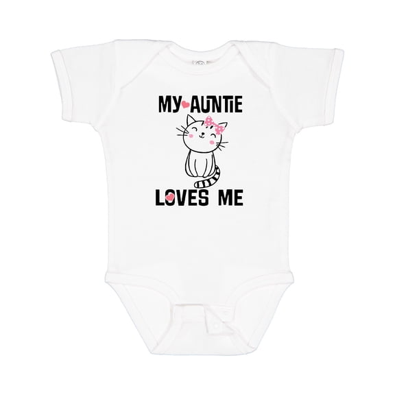 Inktastic My Auntie Loves Me Girls Baby Bodysuit