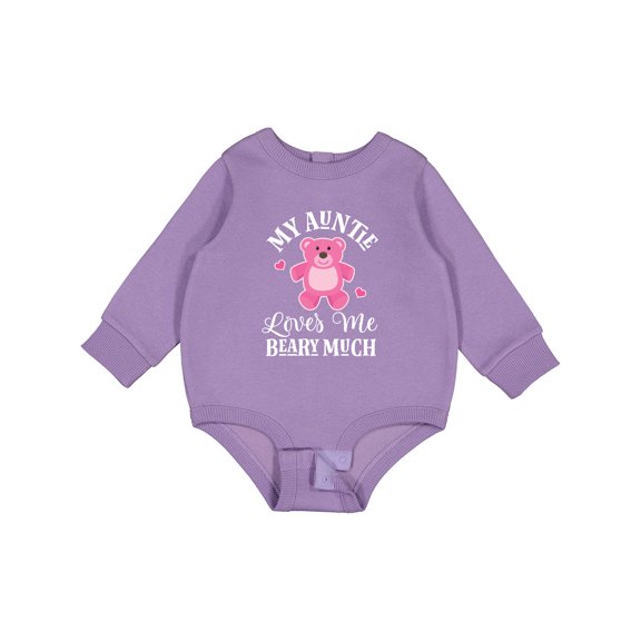 Inktastic My Auntie Loves Me Girls Bear Baby Fleece Bodysuit