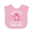 thumbnail image 1 of Inktastic My Auntie Loves Me Girls Bear Girls Baby Bib, 1 of 4