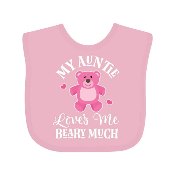 Inktastic My Auntie Loves Me Girls Bear Girls Baby Bib