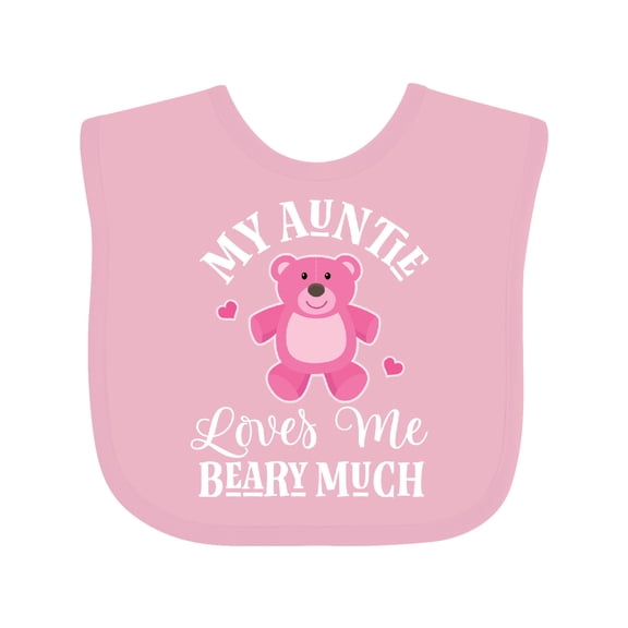 Inktastic My Auntie Loves Me Girls Bear Girls Baby Bib