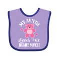 thumbnail image 1 of Inktastic My Auntie Loves Me Girls Bear Girls Baby Bib, 1 of 4