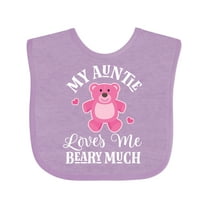 Inktastic My Auntie Loves Me Girls Bear Girls Baby Bib