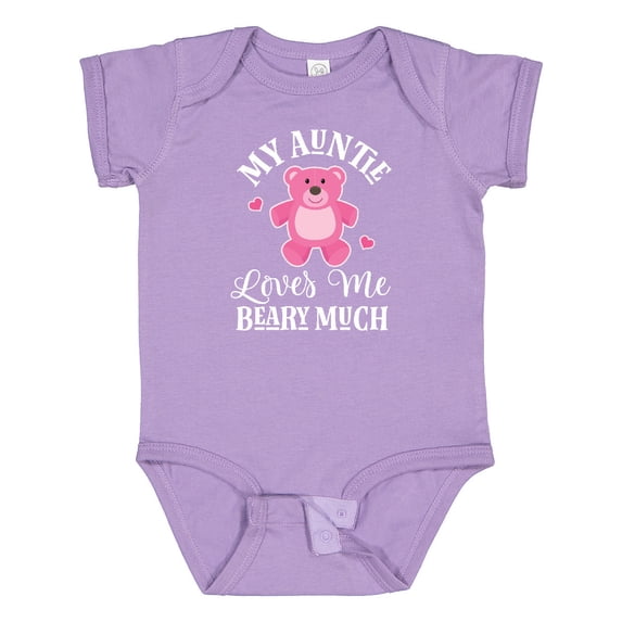 Inktastic My Auntie Loves Me Girls Bear Girls Baby Bodysuit