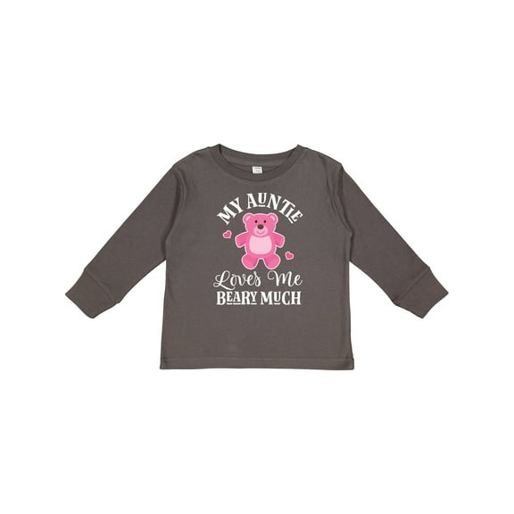 Inktastic My Auntie Loves Me Girls Bear Girls Long Sleeve Toddler T-Shirt