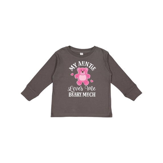 Inktastic My Auntie Loves Me Girls Bear Girls Long Sleeve Toddler T-Shirt