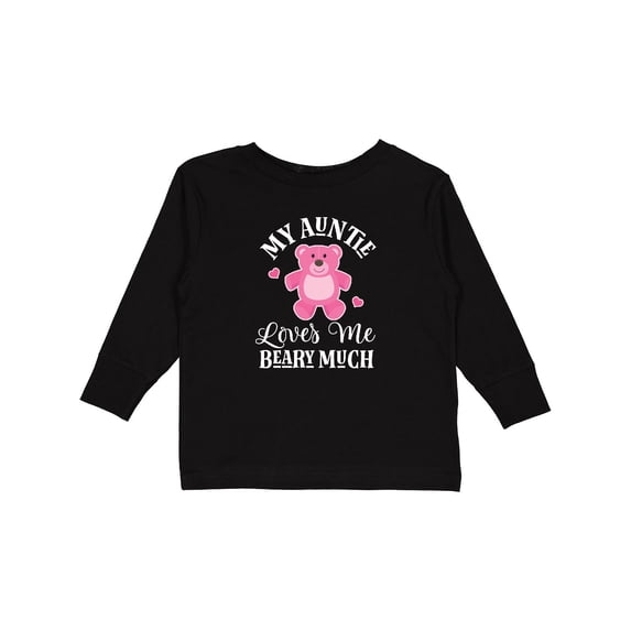 Inktastic My Auntie Loves Me Girls Bear Girls Long Sleeve Toddler T-Shirt