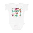 thumbnail image 1 of Inktastic My Auntie Loves Me Girls Girls Baby Bodysuit, 1 of 5
