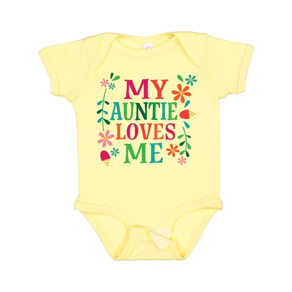 Inktastic My Auntie Loves Me Girls Girls Baby Bodysuit