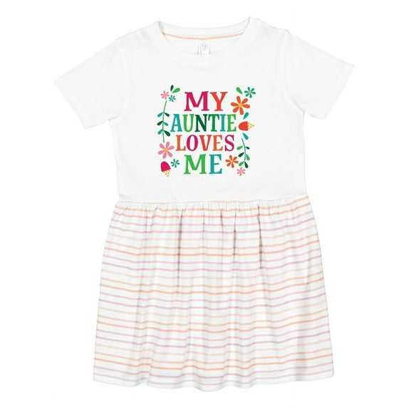 Inktastic My Auntie Loves Me Girls Girls Toddler Dress