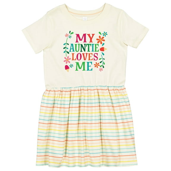 Inktastic My Auntie Loves Me Girls Girls Toddler Dress