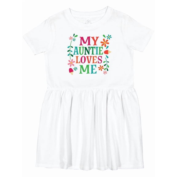 Inktastic My Auntie Loves Me Girls Girls Toddler Dress