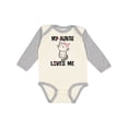 thumbnail image 1 of Inktastic My Auntie Loves Me Girls Long Sleeve Baby Bodysuit, 1 of 5