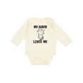 thumbnail image 1 of Inktastic My Auntie Loves Me Girls Long Sleeve Baby Bodysuit, 1 of 5