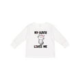 thumbnail image 1 of Inktastic My Auntie Loves Me Girls Long Sleeve Toddler T-Shirt, 1 of 5