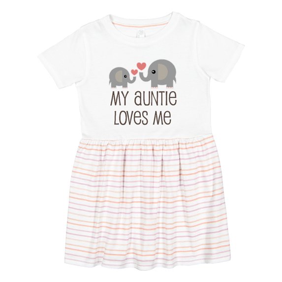 Inktastic My Auntie Loves Me Girls Toddler Dress