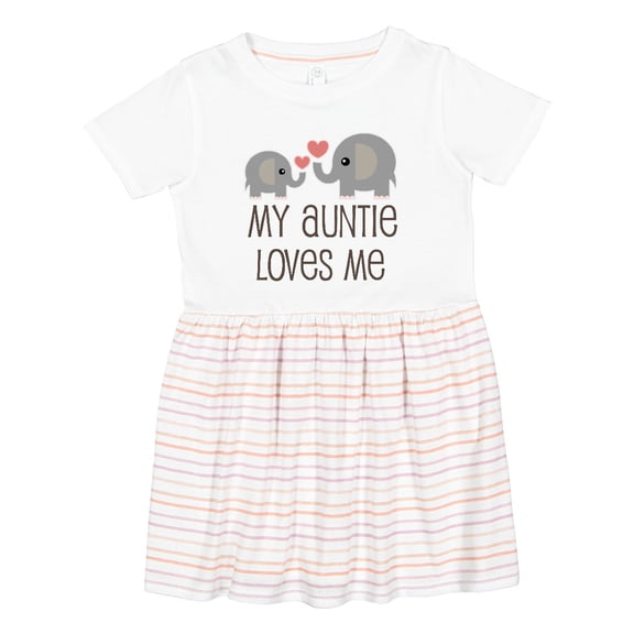 Inktastic My Auntie Loves Me Girls Toddler Dress