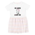 thumbnail image 1 of Inktastic My Auntie Loves Me Girls Toddler Dress, 1 of 5