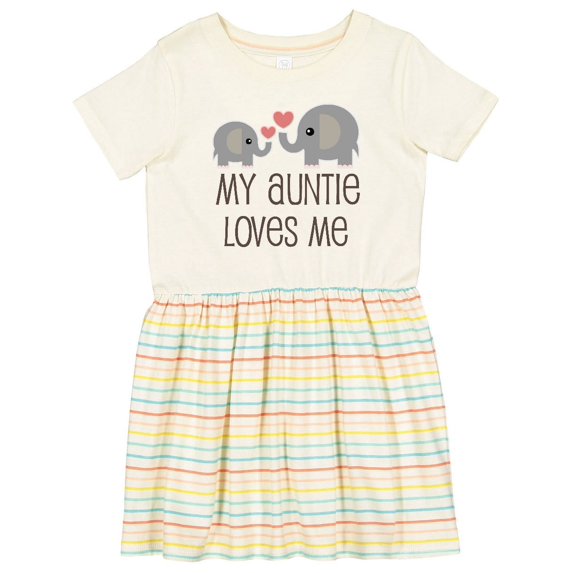 Inktastic My Auntie Loves Me Girls Toddler Dress