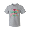 thumbnail image 1 of Inktastic My Auntie Loves Me Girls Youth T-Shirt, 1 of 3