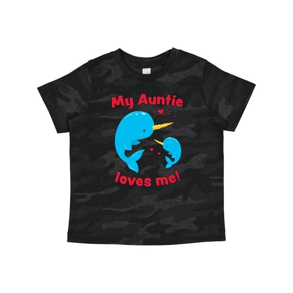 Inktastic My Auntie Loves Me Narwhal Family Boys or Girls Toddler T-Shirt