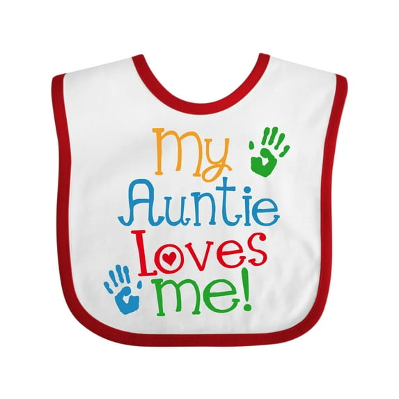Inktastic My Auntie Loves Me Nephew Boys or Girls Baby Bib