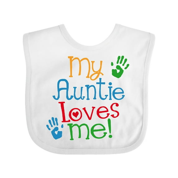 Inktastic My Auntie Loves Me Nephew Boys or Girls Baby Bib