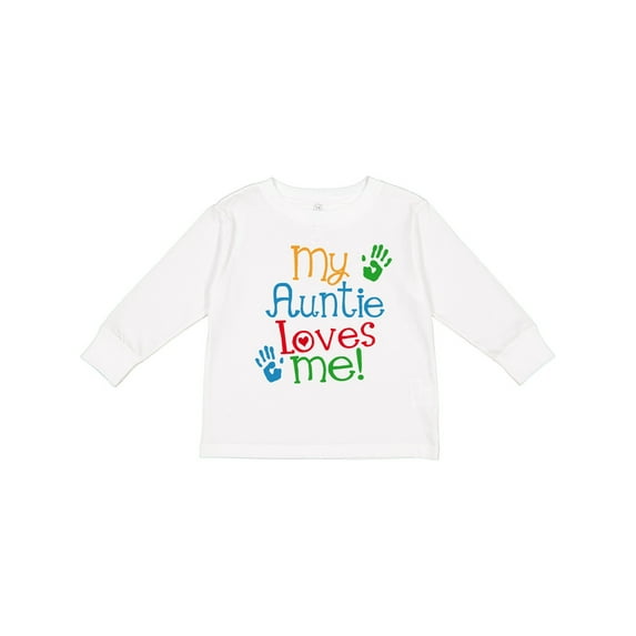 Inktastic My Auntie Loves Me Nephew Boys or Girls Long Sleeve Toddler T-Shirt