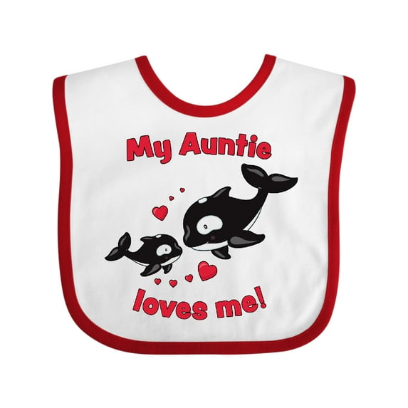 Inktastic My Auntie Loves Me Orca Family Boys or Girls Baby Bib
