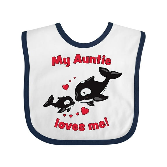 Inktastic My Auntie Loves Me Orca Family Boys or Girls Baby Bib