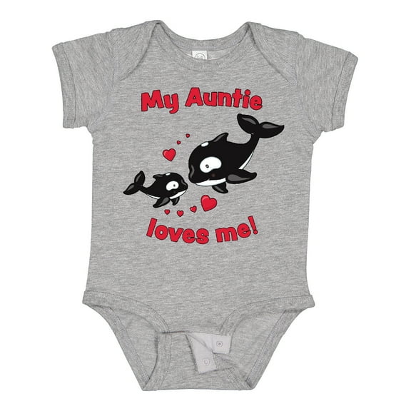 Inktastic My Auntie Loves Me Orca Family Boys or Girls Baby Bodysuit