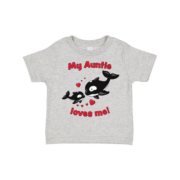 Inktastic My Auntie Loves Me Orca Family Boys or Girls Toddler T-Shirt