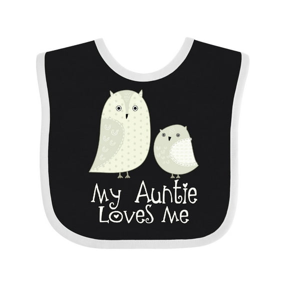 Inktastic My Auntie Loves Me Owl Boys or Girls Baby Bib