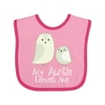thumbnail image 1 of Inktastic My Auntie Loves Me Owl Boys or Girls Baby Bib, 1 of 4